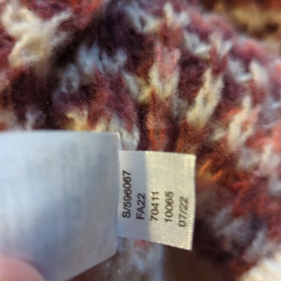 Loft Outlet Large Colorful Sweater Maroon Cream - Picture 10 of 10